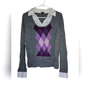 🌟 2 For $15 🌟 Womens Longsleeve Sweater with Pinstriped Collar & Cuffs